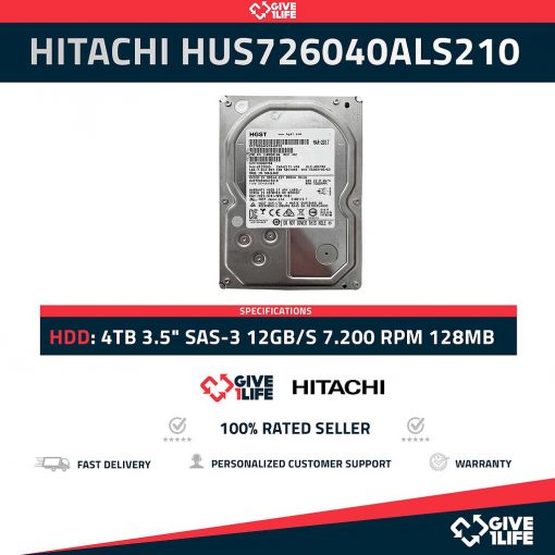 HITACHI HUS726040ALS210 4TB HDD 3.5" SAS-3 12GB/S 7.200 RPM 128 CACHÉ - ESPECIAL PARA SERVIDORES HP / DELL / IBM
ENVIO RAPIDO, FACTURA DISPONIBLE, VENDEDOR PROFESIONAL