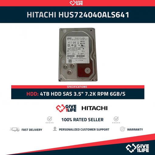 HITACHI HUS724040ALS641 4TB HDD SAS 3.5" 7.2K RPM 6GB/S - PARA SERVIDORES
ENVIO RAPIDO, FACTURA, VENDEDOR PROFESIONAL