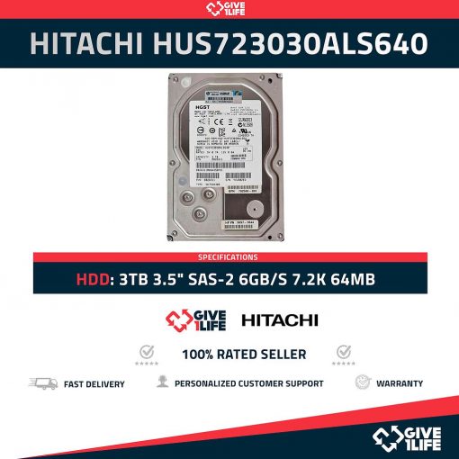 HITACHI HUS723030ALS640 3TB HDD 3.5" SAS-2 6GB/S 7.2K 64MB - ESPECIAL PARA SERVIDORES HP / DELL / IBM
ENVIO RAPIDO, FACTURA, VENDEDOR PROFESIONAL
