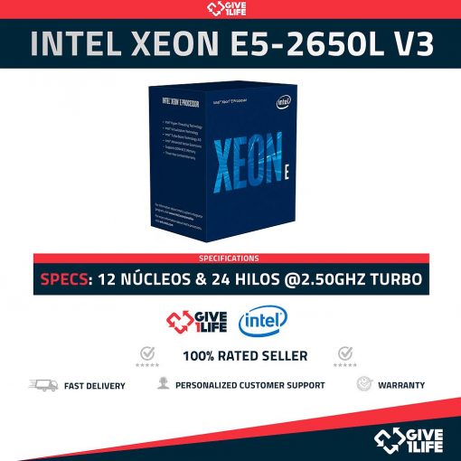 Intel Xeon E5-2650L V3 (12 Núcleos / 24 Hilos) @2.50GHz Turbo Speed, ENVIO RÁPIDO, FACTURA DISPONIBLE, PROFESSIONAL SELLER