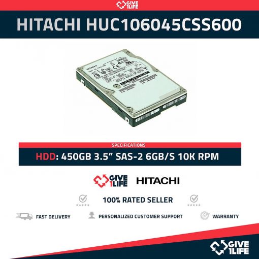HITACHI HUC106045CSS600 450GB HDD 2.5" SAS-2 6GB/S 10K 64MB CACHÉ - ESPECIAL PARA SERVIDORES
ENVÍO RÁPIDO, FACTURA, VENDEDOR PROFESIONAL