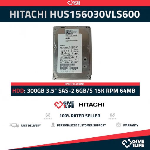 HITACHI HUS156030VLS600 300GB HDD 3.5" SAS-2 6GB/S 15.000 RPM 64MB CACHÉ - ESPECIAL PARA SERVIDORES HP / DELL / IBM
ENVIO RAPIDO, FACTURA DISPONIBLE, VENDEDOR PROFESIONAL