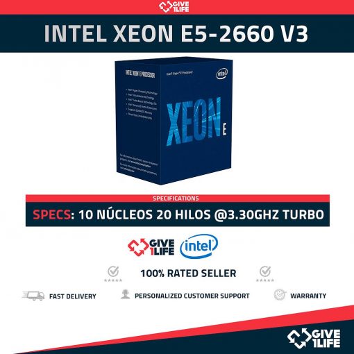 Intel Xeon E5-2660 V3 (10 Núcleos/20 Hilos) @3.30GHz Turbo Speed ENVIO RÁPIDO, FACTURA DISPONIBLE, PROFESSIONAL SELLER