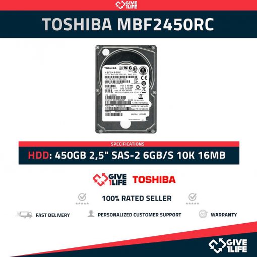 TOSHIBA MBF2450RC 450GB HDD 2,5" SAS-2 6GB/S 10K 16MB - SERVIDOR DELL / HP / IBM - ESPECIAL PARA SERVIDORES
ENVIO RAPIDO, FACTURA, VENDEDOR PROFESIONAL