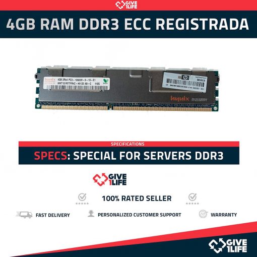 4GB RAM DDR3 10600R ECC REGISTRADA - ESPECIAL PARA SERVIDORES, TESTEADA
ENVIO RAPIDO, FACTURA DISPONIBLE, VENDEDOR PROFESIONAL