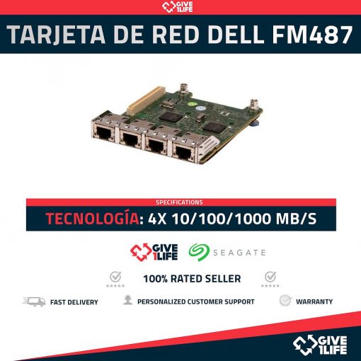 DELL 4x1GB TARJETA DE RED FM487 10/100/1000MB/s RJ45 - SERVIDOR DELL ENVIO RÁPIDO, FACTURA DISPONIBLE, VENDEDOR PROFESIONAL