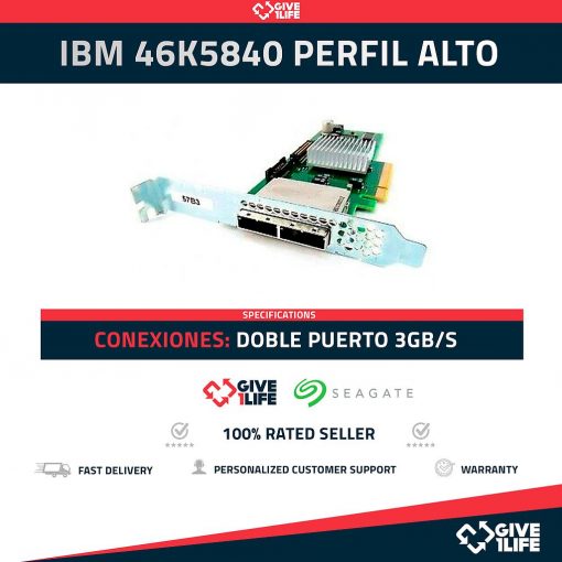 IBM - 46K5840 - DOBLE PUERTO CONTROLADORA SAS PCI-e x8 3GB - PERFIL ALTO
ENVÍO RÁPIDO FACTURA BOLSA ANTIESTÁTICA VENDEDOR PROFESIONAL
