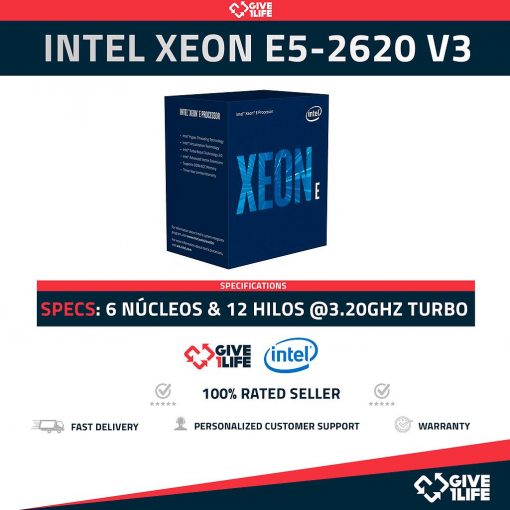 Intel Xeon E5-2620 V3 (6 Núcleos / 12 Hilos) @3.20GHz Turbo Speed, ENVIO RÁPIDO, FACTURA DISPONIBLE, PROFESSIONAL SELLER