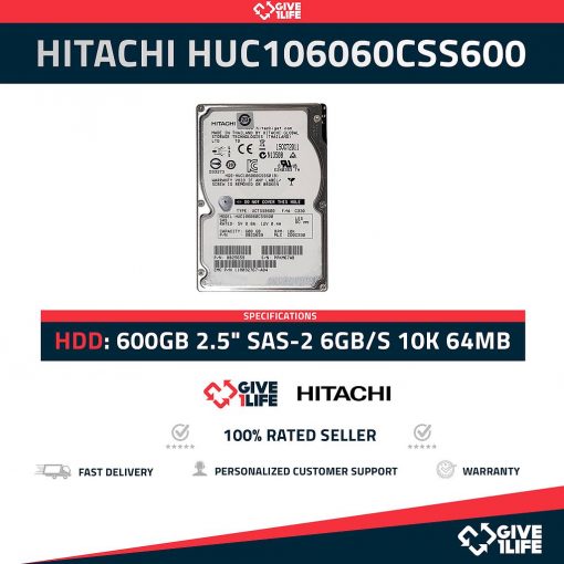 HITACHI HUC106060CSS600 600GB HDD 2.5" SAS 6GB/S 10K 64MB CACHÉ - ESPECIALES PARA SERVIDORES
ENVIO RAPIDO, FACTURA, VENDEDOR PROFESIONAL