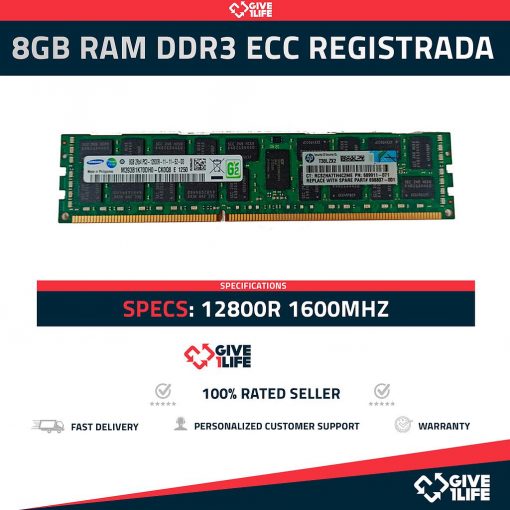 8GB RAM DDR3 12800R ECC REGISTRADA - ESPECIAL PARA SERVIDORES TESTEADA
ENVIO RAPIDO, FACTURA DISPONIBLE, VENDEDOR PROFESIONAL