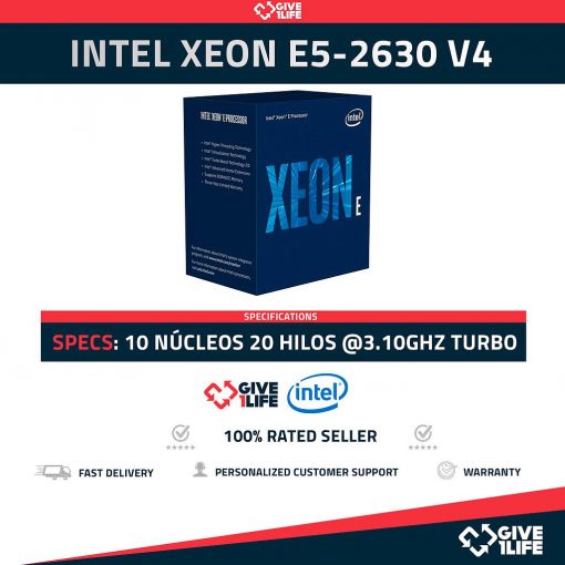 Intel Xeon E5-2630 V4 (10 Núcleos/20 Hilos) @3.10GHz Turbo Speed ENVIO RÁPIDO, FACTURA DISPONIBLE, PROFESSIONAL SELLER