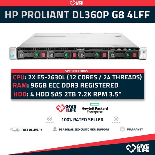 HPE Proliant DL360P G8 4LFF 2x E5-2630L 12 Núcleos 24 Hilos 96GB RAM 8TB 2 PSU
ENVÍO RÁPIDO FACTURA VENDEDOR PROFESIONAL