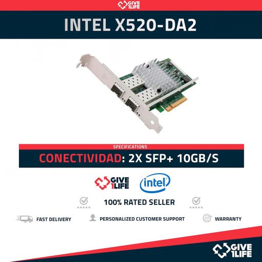 INTEL X520-DA2 2x 10GB/s SFP+ PCI Express Perfil Corto
ENVIO RAPIDO, FACTURA, VENDEDOR PROFESIONAL