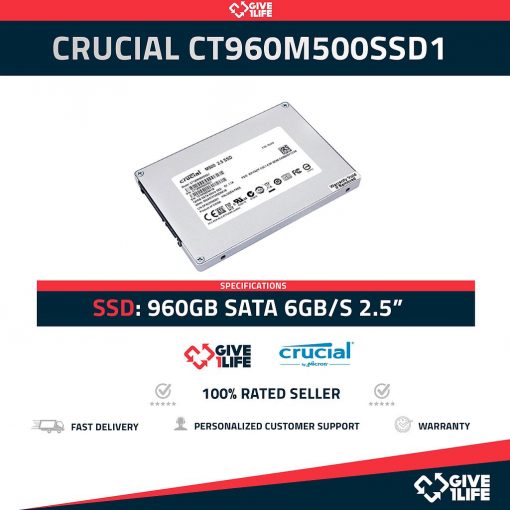 Crucial CT960M500SSD1 SSD 960GB 2.5″ SATA 6GB/S
ENVIO RAPIDO, FACTURA, VENDEDOR PROFESIONAL