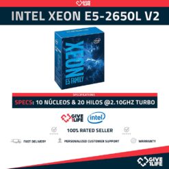 Intel Xeon E5-2650L V2 (10 Núcleos/20 Hilos) @2.10GHz Turbo Speed