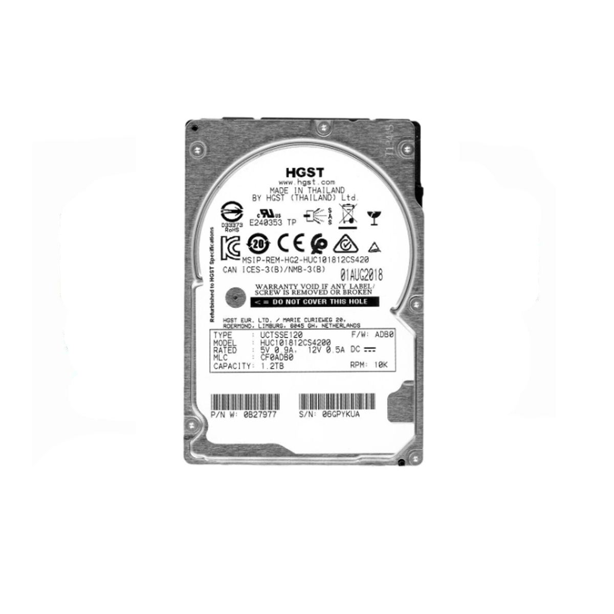 HITACHI HUC101812CS4200 1.2TB HDD 2.5" SAS-3 12GB/S 10K 128MB - Imagen 2