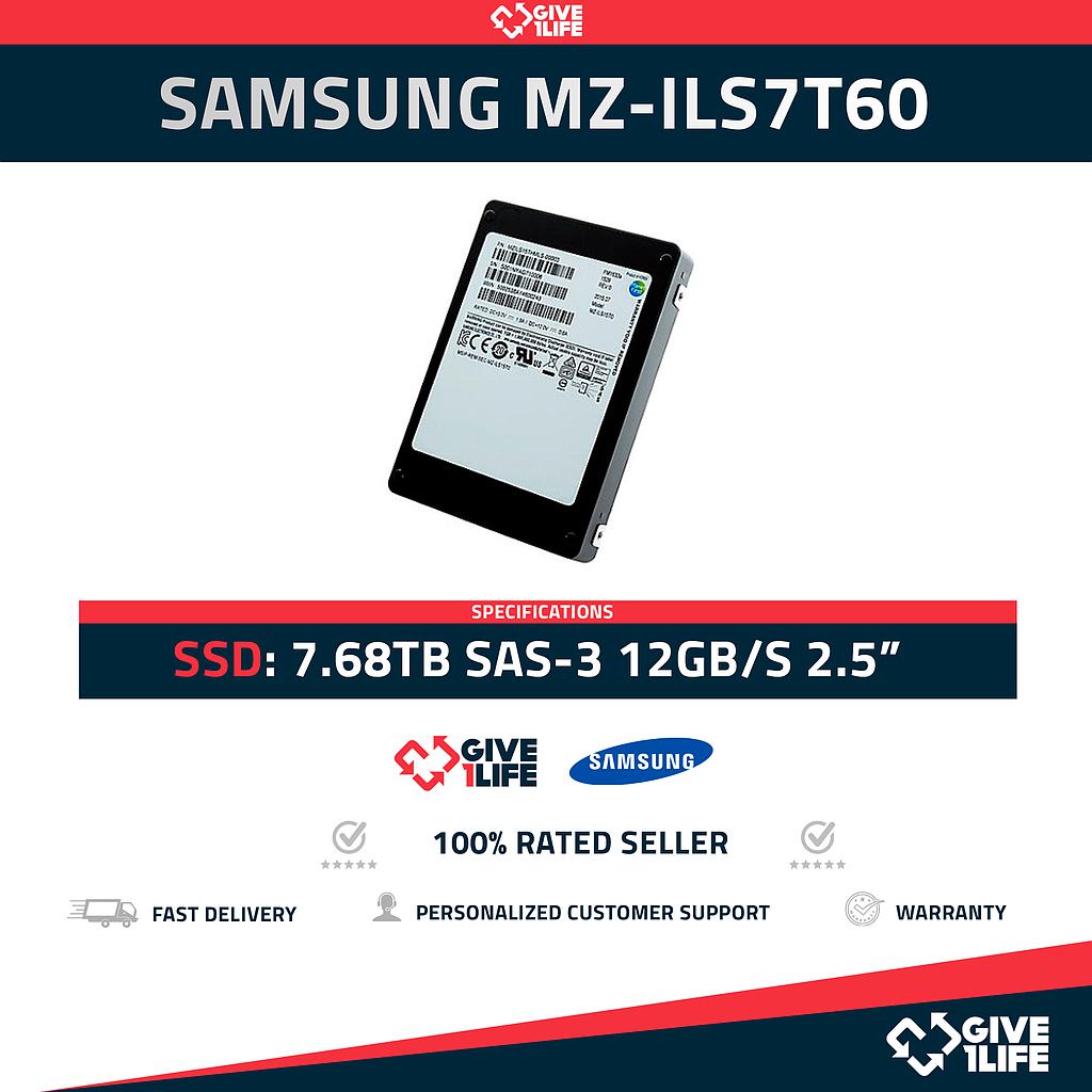 Samsung MZILS7T6HMLS SSD 7.68TB SAS-3 12GB/s 100% Vida Restante!