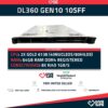 HP Proliant DL360 Gen10 10SFF 2x Gold 6138 (40 Núcleos/ 80 Hilos) 64GB ECC DDR4 P408i-a SR/2GB 331FLR 2x PSU
