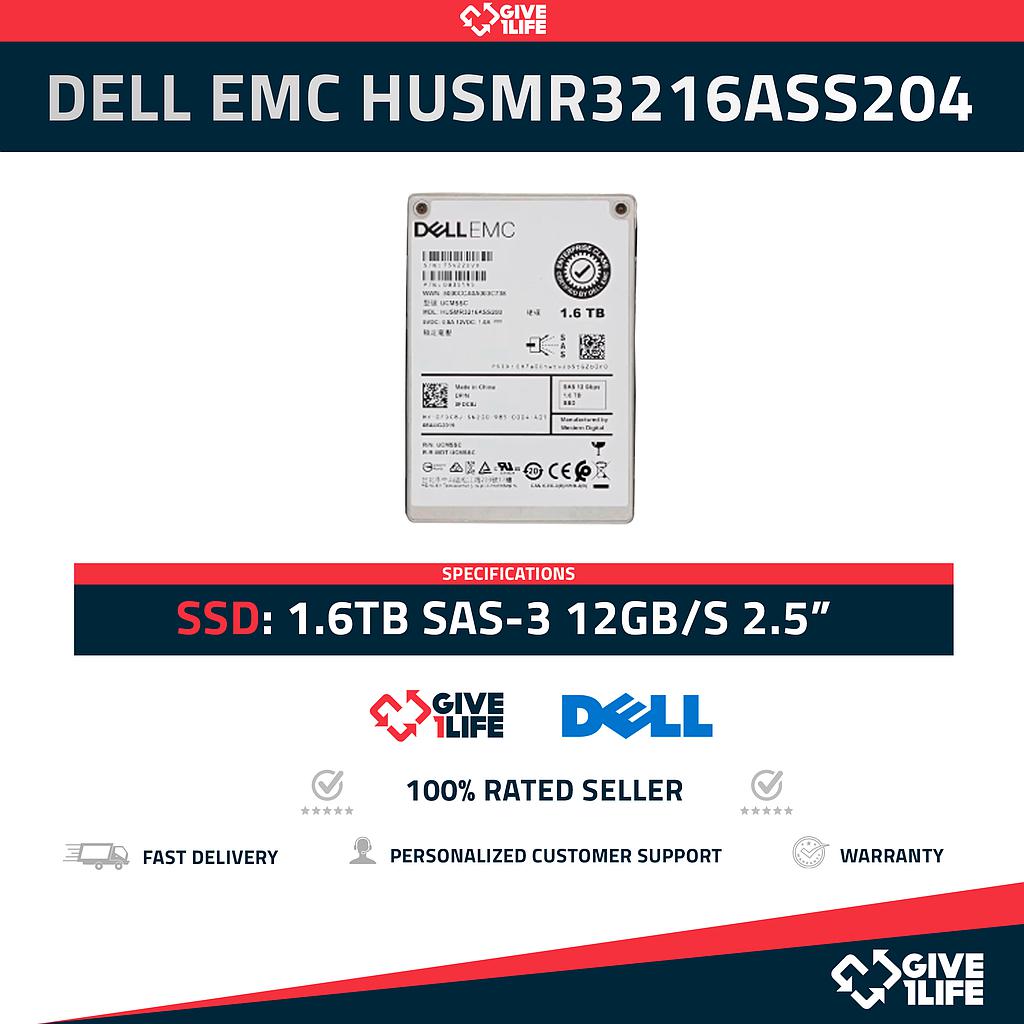 DELL EMC HUSMR3216ASS204 SSD 1.6TB SAS-3 12GB/s 2.5"