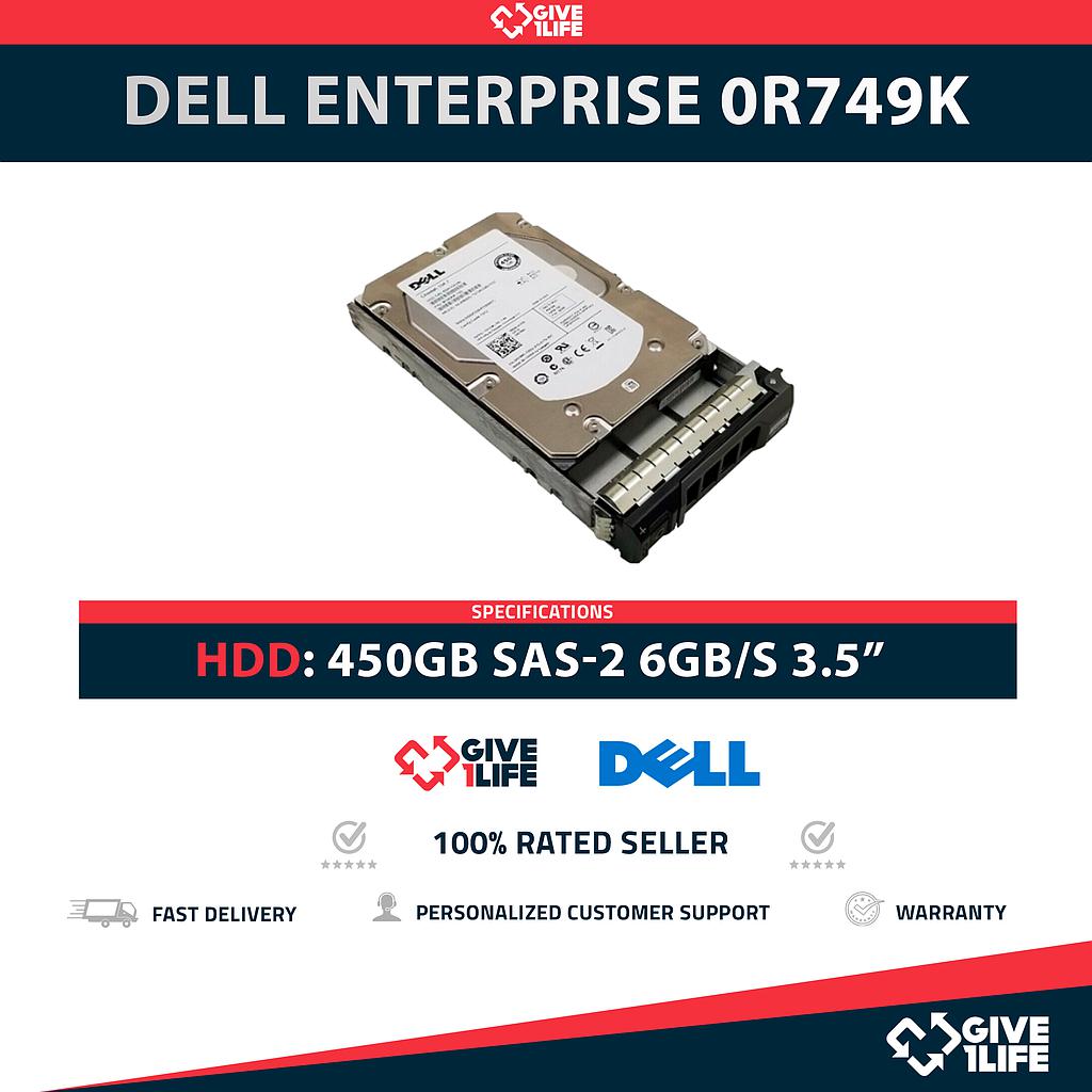 DELL 0R749K 450GB HDD 3.5" SAS-2 6GB/S 15K RPM 16MB + CADDY F238F/KG1CH