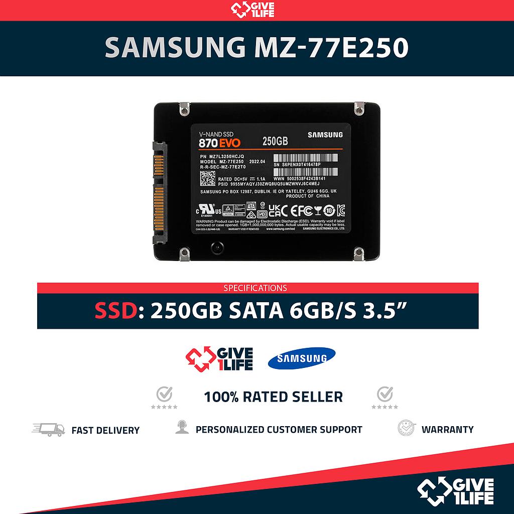 SAMSUNG 870 EVO MZ-77E250 SSD 250GB 2.5″ SATA 6GB/S