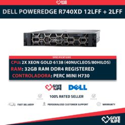 Dell PowerEdge R740XD 12LFF + 2LFF 2x Xeon Gold 6138 40 Núcleos 80 Hilos 32GB RAM PERC H730 Mini