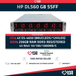 Servidor Rack HP DL560 G8 5SFF 4XE5-4650 + 256GB + P420 + 2PSU HSTNS-5170