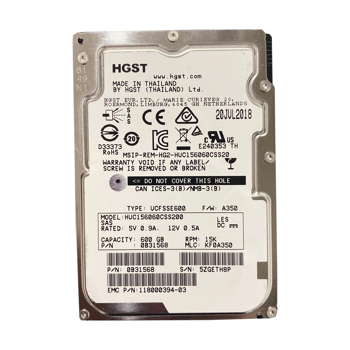 HITACHI HUC156060CSS200 600GB HDD 2.5" SAS-3 12GB/S 15K 128MB - Imagen 2