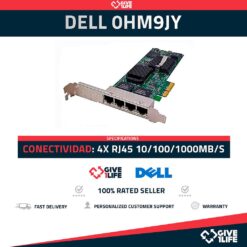 DELL 0HM9JY Tarjeta de Red 4x 10/100/1000MB/s PCI Express