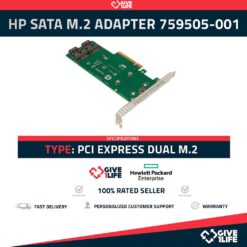 HPE 759505-001 DUAL SATA M.2 RISER CARD PCI-E Adapter