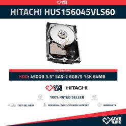HITACHI 2X HUS156045VLS600 450GB HDD 3.5" SAS-2 6GB/S 15K 64MB SERVIDORES DELL HP