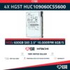 4 PCS LOT HITACHI HUC109060CSS600 600GB HDD 2.5" SAS-2 6GB/S 10K 64MB