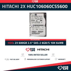 HITACHI 2X HUC106060CSS600 600GB HDD 2.5" SAS-2 6GB/S 10K 64MB