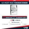 4 X Hitachi SAS Enterprise HUC106060CSS600, 600GB 10K SAS 2.5" PARA SERVIDORES-