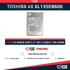 TOSHIBA 4X AL13SEB600 600GB HDD 2.5" SAS-2 6GB/S 10K 64MB