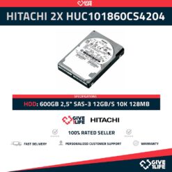 HITACHI 2X HUC101860CS4204 600GB 2,5" SAS-3 12GB/S 10K 128MB