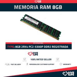 8GB 2Rx4 PC2-5300P DDR2 RAM REGISTRADA