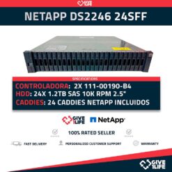 NETAPP DS2246 28.8TB 24SFF 2x111-00190-B4+24x CADDIES+2xFUENTES
