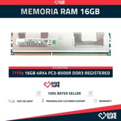 16GB 4Rx4 PC3-8500R DDR3 RAM REGISTRADA ESPECIAL PARA SERVIDOR