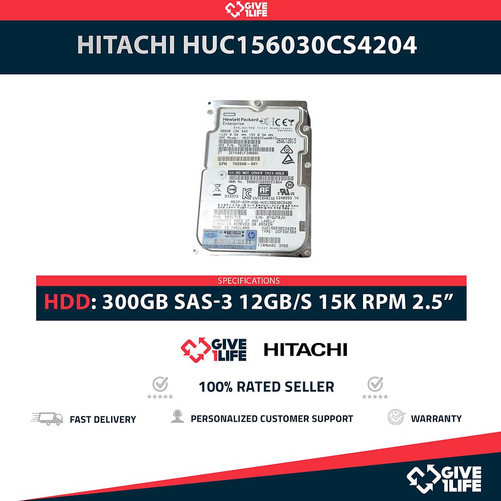 HITACHI HUC156030CS4204 300GB HDD 2.5" SAS-3 12GB/S 15K RPM 128MB