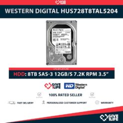 WESTERN DIGITAL HUS728T8TAL5204 8TB HDD 3.5" SAS-3 12GB/s 7.2K 256MB