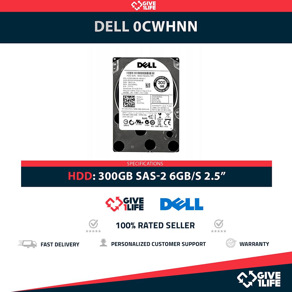 DELL 0CWHNN 300GB HDD 2.5" SAS-2 6GB/S 10K 64MB