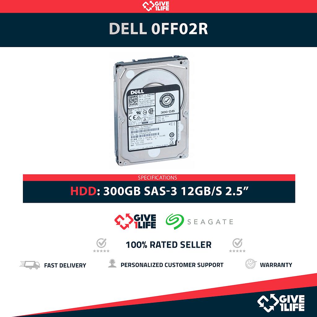 DELL 0FF02R 300GB HDD 2.5" SAS-3 12GB/S 10K 32MB