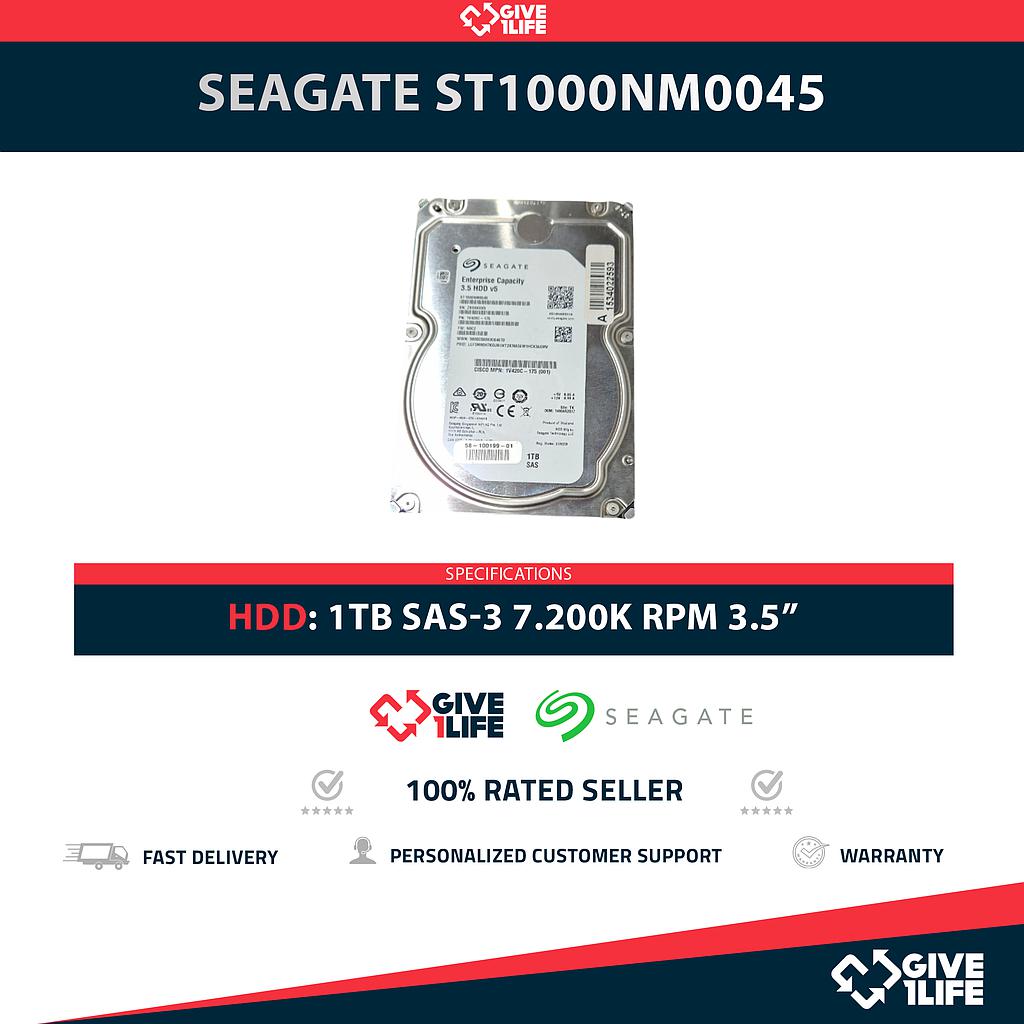 SEAGATE ST1000NM0045 1TB HDD 3.5" SAS-3 12GB/S 7.200K RPM 128MB CACHE