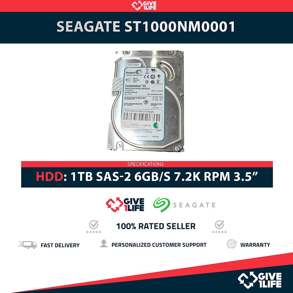 SEAGATE ST1000NM0001 1TB HDD 3.5" SAS-2 6GB/S 7.2K 64MB
