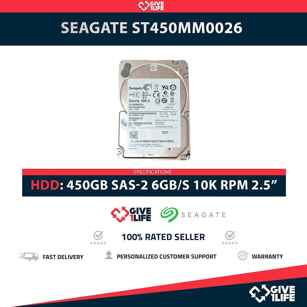 SEAGATE ST450MM0026 450GB HDD 2.5" SAS-2 6GB/S 10K 64MB