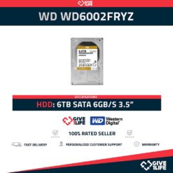 WESTERN DIGITAL WD6002FRYZ 6TB HDD 3.5" SATA 6GB/S 7.2K RPM 128MB CACHE