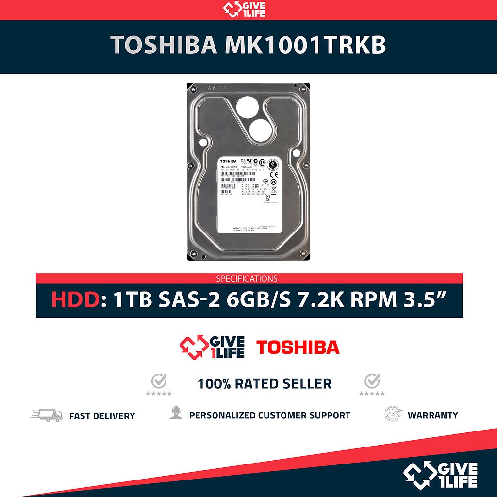 TOSHIBA MK1001TRKB 1TB HDD 3.5" SAS-2 6GB/S 7.2K 16MB