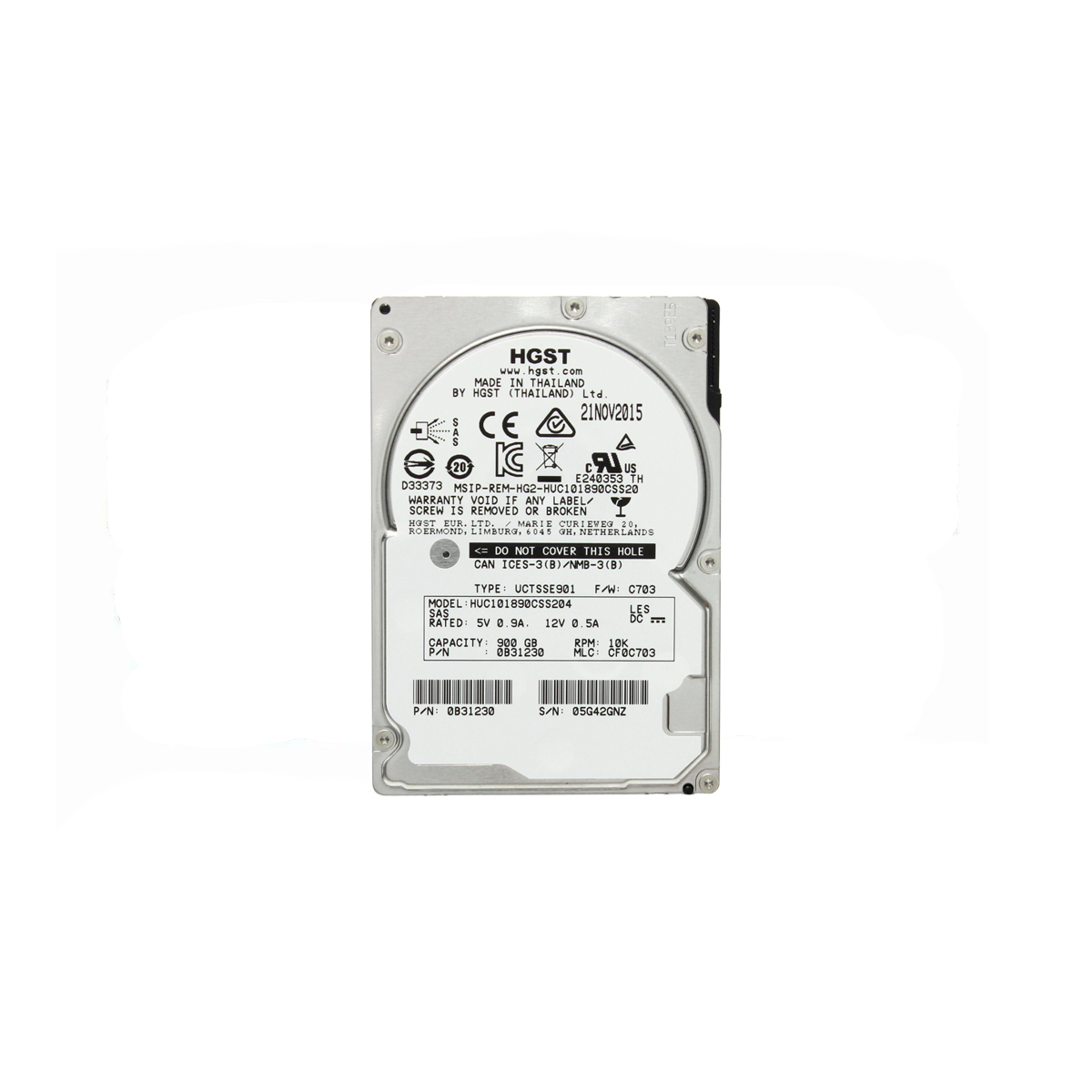 HITACHI HUC101890CSS204 900GB HDD 2.5" SAS-3 12GB/S 10K 128MB - Imagen 2