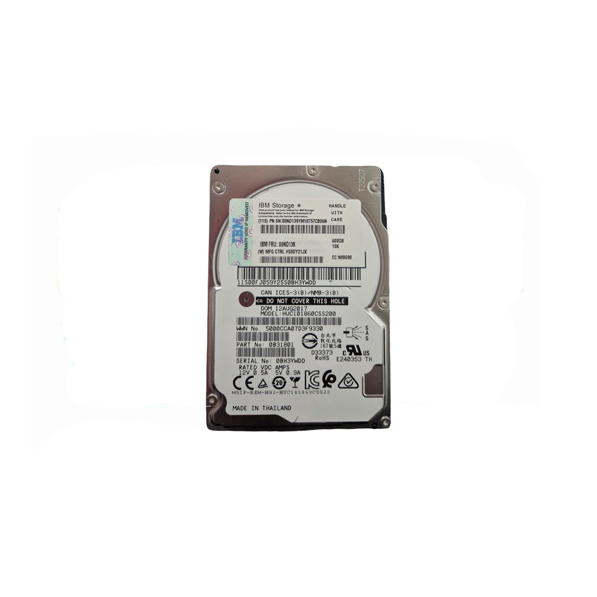 HITACHI HUC101860CSS200 HDD 2.5" 600GB SAS-3 12GB/s 10K RPM 128MB CACHÉ - Imagen 2